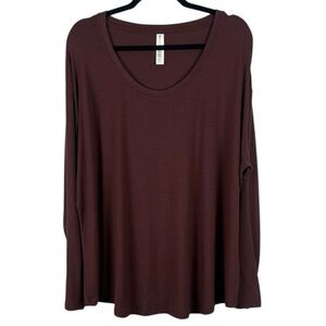 Athleta Cloudlight Stratus Long Sleeve Top - Dark Burgundy - Size 1X
